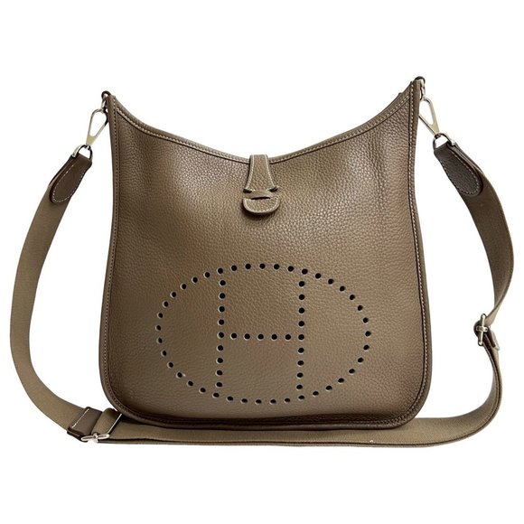 □N HERMES Evelyn 3 Taurillon Clemence Leather Shoulder Bag/Pochette/Sacoche/E... - Picture 1 of 9